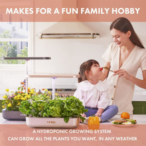 Hydroponics Growing System, LYKO 12 Pods Indoor Garden with 36W 80 LED Grow Lights, Automatic Timer & Pump, Adjustable Height Up