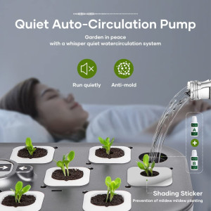 Hydroponics Growing System, LYKO 12 Pods Indoor Garden with 36W 80 LED Grow Lights, Automatic Timer & Pump, Adjustable Height Up