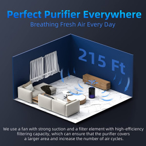 AROEVE Air Purifiers for Home, H13 HEPA Air Purifiers Air Cleaner For Smoke Pollen Dander Hair Smell Portable Air Purifier with