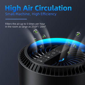 AROEVE Air Purifiers for Home, H13 HEPA Air Purifiers Air Cleaner For Smoke Pollen Dander Hair Smell Portable Air Purifier with