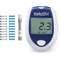 KetoBM Blood Ketone Meter Kit for Keto Diet Testing - Complete Ketone Test Kit with Ketone Monitor, Keto Strips, Lancing Device