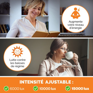 Lampe de Luminothérapie 10000 Lux - Restez En Forme en Toute Saison - Lampe Lumière du Jour à Spectre Complet - Améliore