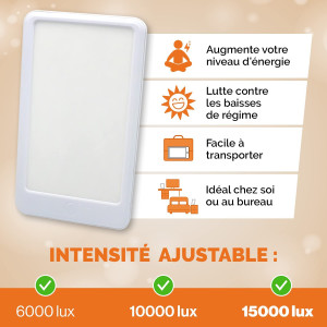 Lampe de Luminothérapie 10000 Lux - Restez En Forme en Toute Saison - Lampe Lumière du Jour à Spectre Complet - Améliore