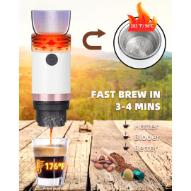 CERA+ Portable Espresso Machine - Compact, Self-Heating, 20 Bar Pressure