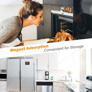 Inkbird IBBQ-4BW Thermomètre à viande WiFi avec 4 capteurs de température + support magnétique, thermomètre rechargeable USB