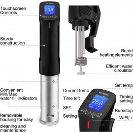 WiFi Sous Vide Precision Cooker by Inkbird - 1000W, 15L Capacity