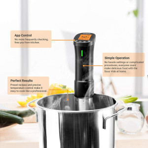 Inkbird ISV-100W Cuiseur Sous Vide WiFi,Cuiseur Oeuf Thermoplongeur Sous Vide Cooker 1000W,Calculateur d'Immersion Cuisinière