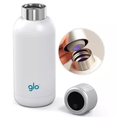 Glo - Water Purifying Bottle | Eliminates Bad Odor and Taste Without Cleaning | Stainless Steel BPA Free 400ml | Keeps Water Hot