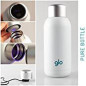 Glo UV-C Self-Cleaning Water Bottle: Pure Water Anywhere! Stainless Steel, Keeps Water Cold 24h Glo UV-C Self-Cleaning Water Bottle: Pure Water Anywhere! Stainless Steel, Keeps Water Cold 24h