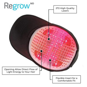 HairMax RegrowMD Laser Hair Growth Cap, FDA Cleared, 272 Medical Grade Lasers, Hair Loss Treatment for Men and Women, Full Scalp