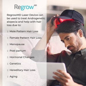 HairMax RegrowMD Laser Hair Growth Cap, FDA Cleared, 272 Medical Grade Lasers, Hair Loss Treatment for Men and Women, Full Scalp