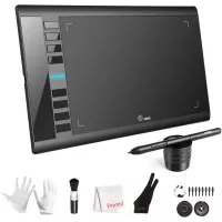 Graphics Drawing Tablet, UGEE M708 10 x 6 inch Large Drawing Tablet with 8 Hot Keys, Passive Stylus of 8192 Levels Pressure,