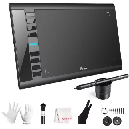 Graphics Drawing Tablet, UGEE M708 10 x 6 inch Large Drawing Tablet with 8 Hot Keys, Passive Stylus of 8192 Levels Pressure,