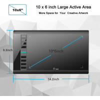 UGEE M708 V3: 10x6 Graphics Drawing Tablet - Unleash Your Digital Art!