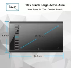 Tablette Graphique UGEE M708 V3: Libérez Votre Créativité! Grand Format, 8192 Niveaux de Pression