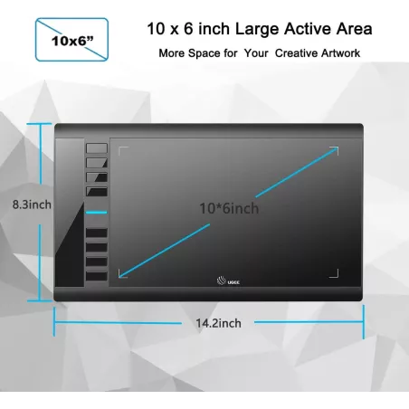Tablette Graphique UGEE M708 V3: Libérez Votre Créativité! Grand Format, 8192 Niveaux de Pression
