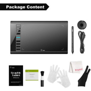 Graphics Drawing Tablet, UGEE M708 10 x 6 inch Large Drawing Tablet with 8 Hot Keys, Passive Stylus of 8192 Levels Pressure,