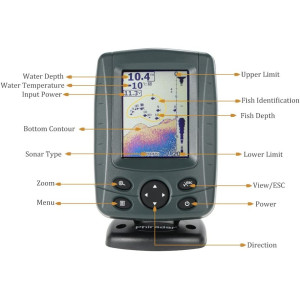 JOYWEE FF688C 3.5" Phiradar Color LCD Boat Fish Finder 200KHz/83KHz Dual Sonar Frequency 300M Detection Muti-Language Auto Zoom