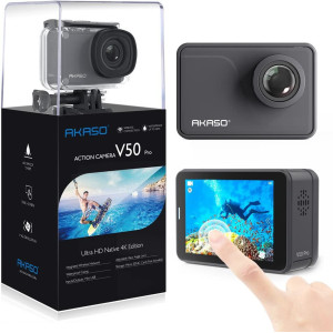 AKASO V50 Pro Native 4K30fps 20MP WiFi Action Camera with EIS Touch Screen 100 feet Waterproof Camera Web Camera Support