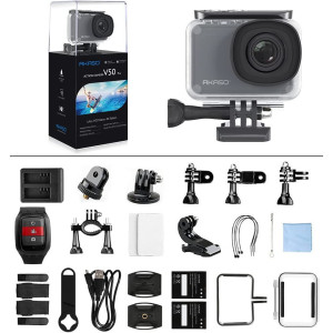 AKASO V50 Pro Native 4K30fps 20MP WiFi Action Camera with EIS Touch Screen 100 feet Waterproof Camera Web Camera Support