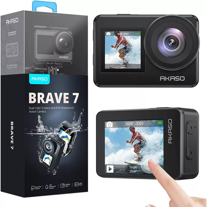 AKASO Brave 7 LE : Caméra dAction 4K Étanche avec Double Écran - Capturez lAventure !