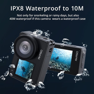 AKASO Brave 7 4K30FPS 20MP WiFi Action Camera with Touch Screen IPX8 33FT Waterproof Camera EIS 2.0 Zoom Support External Mic