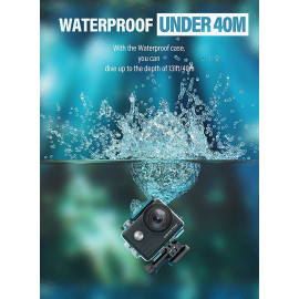 DEVETOP 4K Action Camera - 20MP, Waterproof, Wide Angle with External Mic