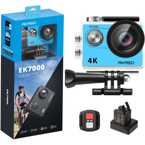 AKASO EK7000 4K30FPS Action Camera Ultra HD Underwater Camera 170 Degree Wide Angle 98FT Waterproof Camera Silver