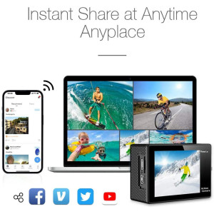 AKASO EK7000 4K30FPS Action Camera Ultra HD Underwater Camera 170 Degree Wide Angle 98FT Waterproof Camera Silver