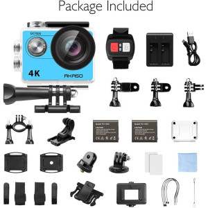 AKASO EK7000 4K30FPS Action Camera Ultra HD Underwater Camera 170 Degree Wide Angle 98FT Waterproof Camera Silver