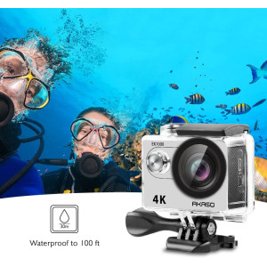 AKASO EK7000 4K30FPS Action Camera Ultra HD Underwater Camera 170 Degree Wide Angle 98FT Waterproof Camera Silver