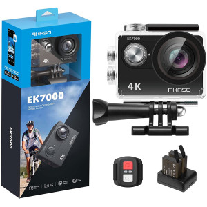AKASO EK7000 4K30FPS Action Camera Ultra HD Underwater Camera 170 Degree Wide Angle 98FT Waterproof Camera Silver