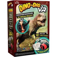Abacus Brands Dino Dig VR - Virtual Reality Kids Science Kit, Book and Interactive STEM Learning Activity Set