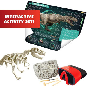 Abacus Brands Dino Dig VR - Virtual Reality Kids Science Kit, Book and Interactive STEM Learning Activity Set