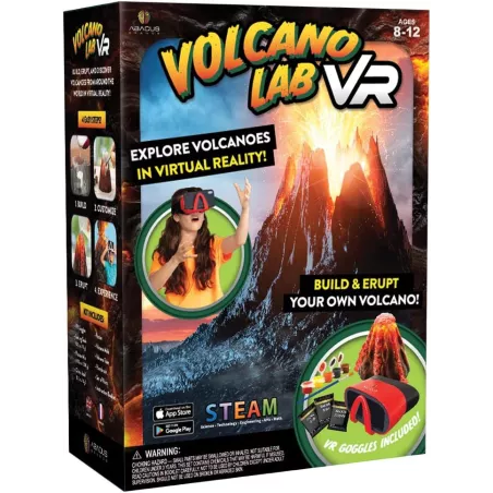 Abacus Brands Volcano Lab VR - Build and Erupt Your Own Volcano - Virtual Reality Kids Science Kit, Book and Interactive STEM