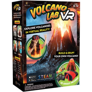 Abacus Brands Volcano Lab VR - Build and Erupt Your Own Volcano - Virtual Reality Kids Science Kit, Book and Interactive STEM