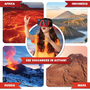 Abacus Brands Volcano Lab VR - Build and Erupt Your Own Volcano - Virtual Reality Kids Science Kit, Book and Interactive STEM
