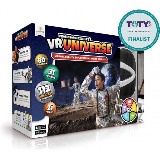 Professor Maxwell's VR Universe - Virtual Reality Kids Space Science Book and Interactive STEM Learning Activity Set (Full