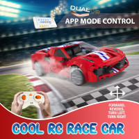 WISEPLAY: Jeu de Construction STEM 2-en-1 - Voiture de Course Télécommandée à Assembler!