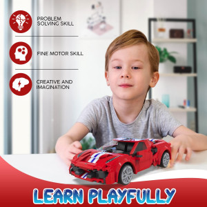 WISEPLAY STEM Toys for 7 - 10 Year Old Boys & Girls - 306pcs RC Car Building Block Set - STEM Building Toys for Boys & Girls