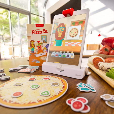 Osmo - Base for Fire Tablet - 2 Hands-On Learning Games + Pizza Co. Game Bundle (Ages 5-12) Fire Tablet Base Included