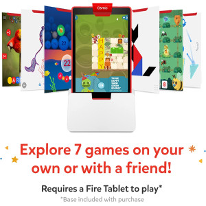 Osmo - Genius Starter Kit for Fire Tablet - 5 Educational Learning Games-Ages 6-10-Spelling, Math, Creativity & More-STEM Toy
