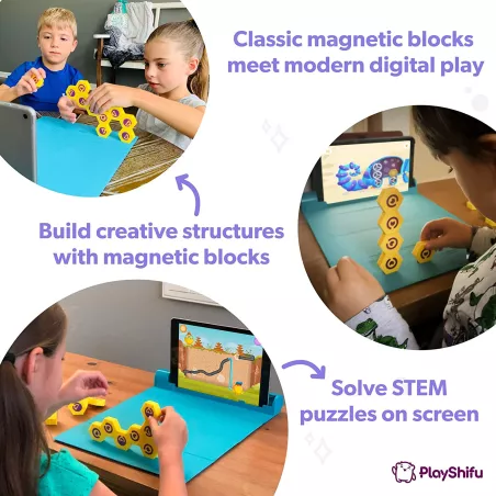 Plugo Link: Jeu Magnétique STEM Interactif PlayShifu – Apprendre en Samusant! (4-10 ans)