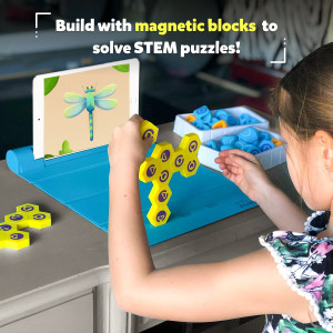 Plugo STEM Pack by PlayShifu - Count, Letters & Link (3in1) | Math, Words, Magnetic Blocks, Puzzles | 4-10 Years STEM Toys |