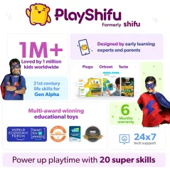 Plugo STEM Pack by PlayShifu - Count, Letters & Link (3in1) | Math, Words, Magnetic Blocks, Puzzles | 4-10 Years STEM Toys |