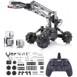 VANLINNY Smart Robot Arm Kit,2-in 1 Science Kits with 4-DOF Robotic Car,Electronic Programming DIY Toy for Kids Ages 8+,Promotes