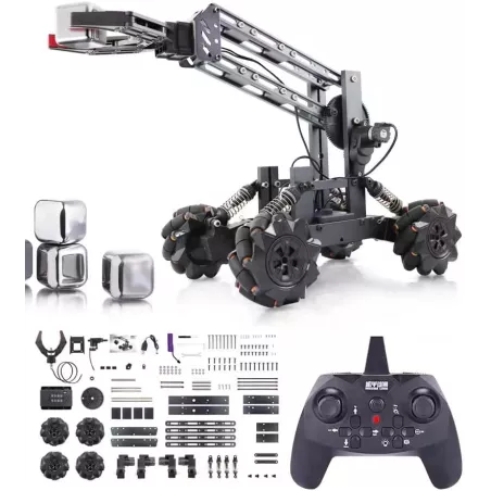 VANLINNY Smart Robot Arm Kit,2-in 1 Science Kits with 4-DOF Robotic Car,Electronic Programming DIY Toy for Kids Ages 8+,Promotes