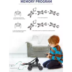 VANLINNY Smart Robot Arm Kit,2-in 1 Science Kits with 4-DOF Robotic Car,Electronic Programming DIY Toy for Kids Ages 8+,Promotes