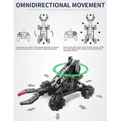 VANLINNY Smart Robot Arm Kit,2-in 1 Science Kits with 4-DOF Robotic Car,Electronic Programming DIY Toy for Kids Ages 8+,Promotes