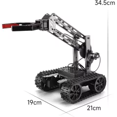 VANLINNY Smart Robot Arm Kit,2-in 1 Science Kits with 4-DOF Robotic Car,Electronic Programming DIY Toy for Kids Ages 8+,Promotes
